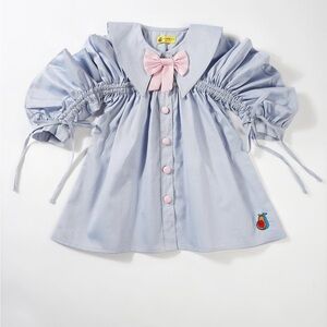 NWT toddler girls Light Blue Dress with Pink Bow size 2-3 years